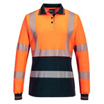 Womens Hi Vis Cotton Comfort Polo Shirt Long Sleeve