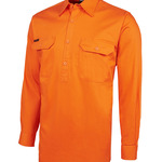 Mens Hi Vis Close Front Long Sleeve 190G Shirt
