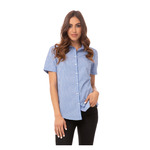 Womens Modern Gingham Short Sleeve Dress Shirt