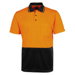 Mens Hi Vis Jacquard Non Cuff Polo
