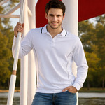 Unisex Adults Stitch Feature Essentials Long Sleeve Polo