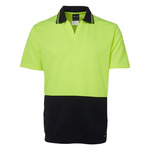 Mens HV Short Sleeve Non Button Polo